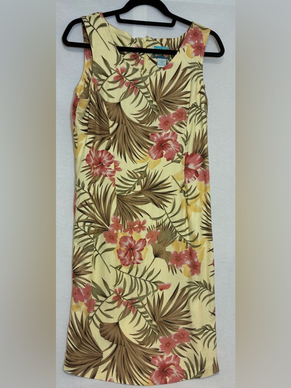 Bahama Beach Hawaiian Print Knee Length Sheath Dress Size 8 Summer Beach